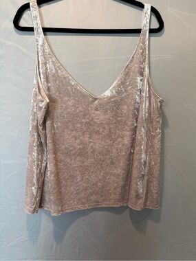 H&M Crushed Velvet V-Neck Camisole - Champagne